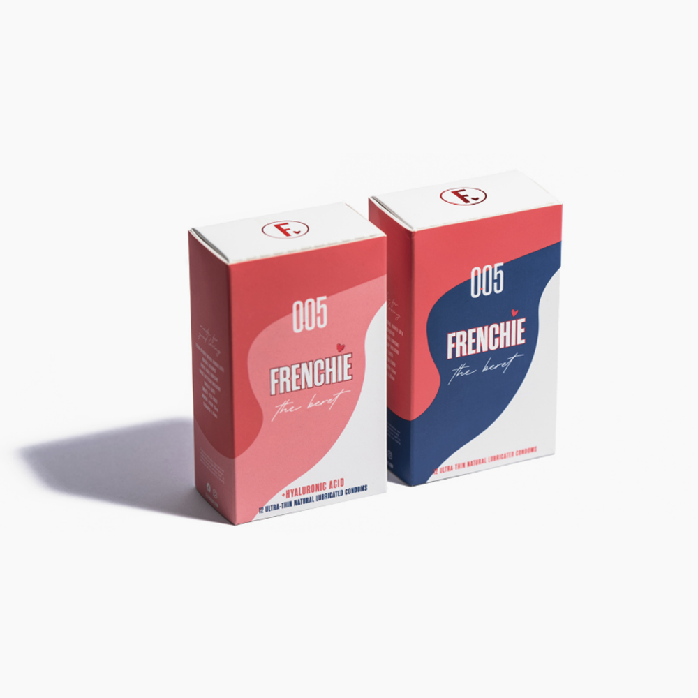 Frenchie Deux Beret Condom Bundle Vegan Condoms and Hyaluronic